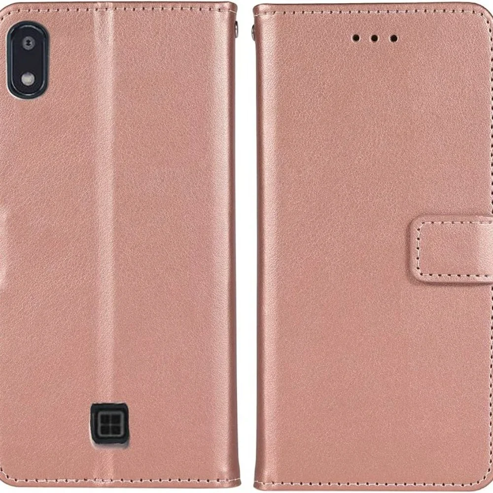 Wallet Phone Cases LG-K20 2019 Women Men Rose Gold - Picture 2 of 6